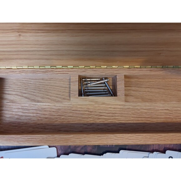 Jack Daniel's Coke Cribbage Board Wood Hinged Lid 3 Track Cards Complete EUC - Picture 7 of 8